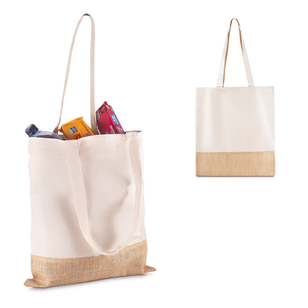 Sacola em Algodão e Juta 220g/m² (42x38x8,5cm)