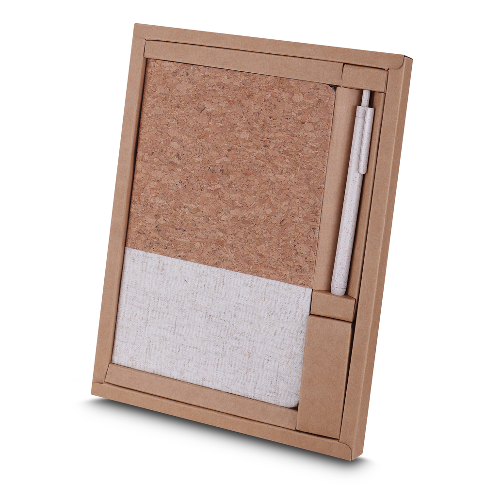 Kit Escritório Capa em Cortiça e Caneta P Reciclado